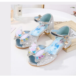 Giày cao gót Elsa hở mũi màu hồng cho bé 3-9 tuổi
