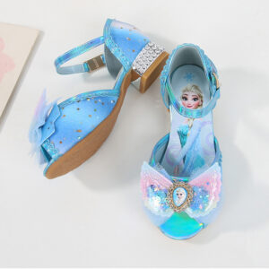 Giày công chúa cho bé gái kiểu hở mũi màu hồng, xanh - giày cao gót