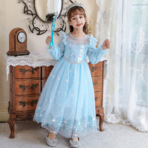 Váy đầm công chúa Elsa tay dài cho bé gái 3-10 tuổi (Frozen 2)